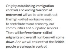 So if we are letting in high skilled foreigners but not low skilled, then is it the British who will end up in low paid jobs. I guess that's why they never mentioned Further Education and won't be restoring education funding. #ToryManifesto  #GE2019  