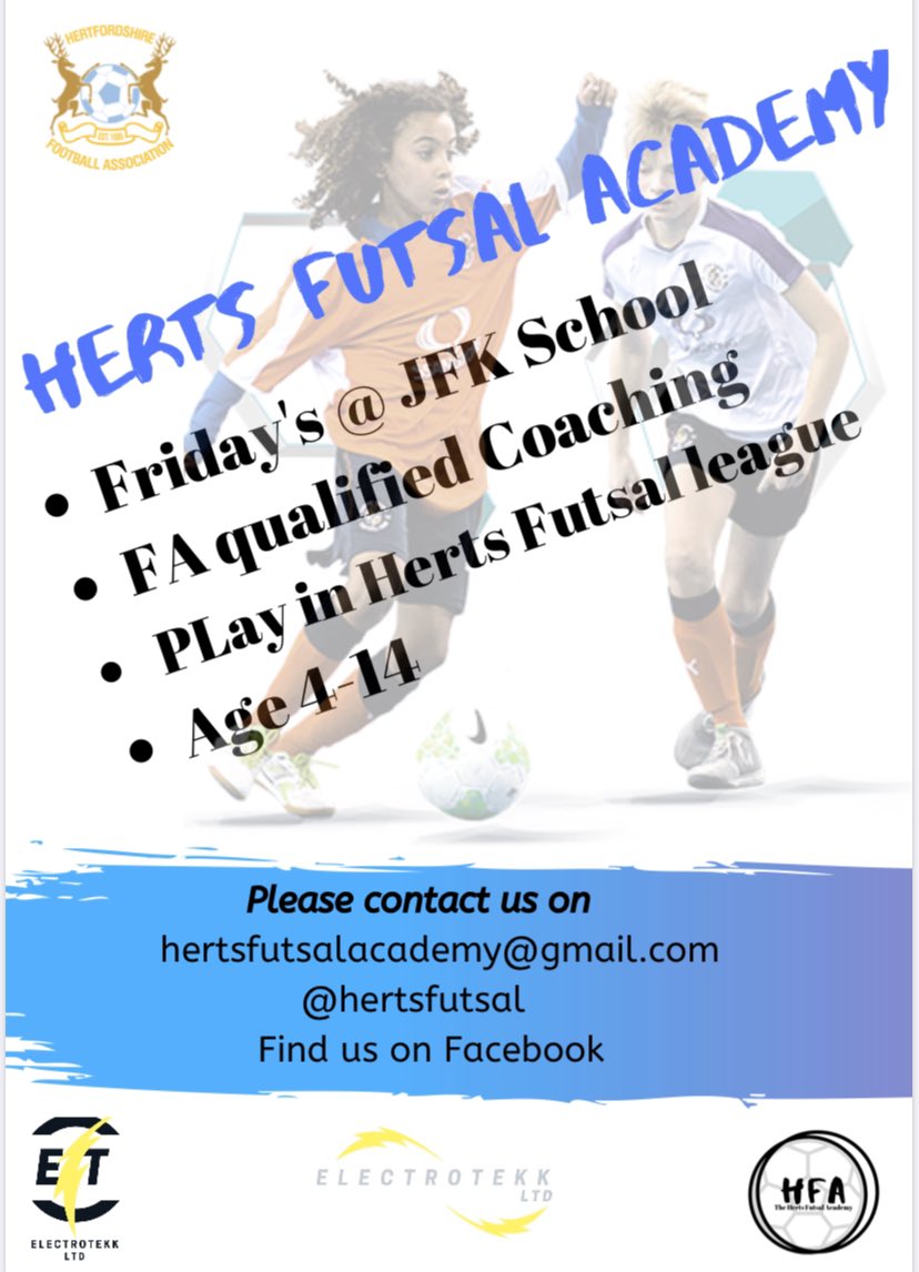 HertsFutsal's tweet photo. @HertfordshireFA New futsal academy In Hemel Hempstead. Contact us for a free taster session. https://t.co/oudd66gQvf