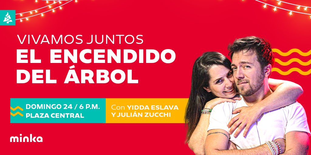 ¡Hoy tenemos el encendido del árbol más esperado en Minka! 🎄Ven y vive la Navidad en Minka junto a <a href="/Yiddaeslavap/">Yiddá Eslava Parra</a> y <a href="/JulianZucchi/">Julián Zucchi</a>