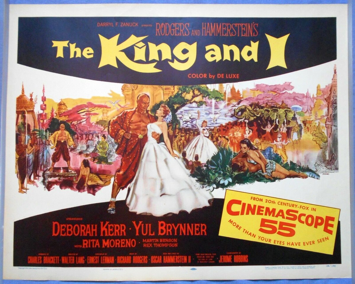 This original #halfsheet #movieposter for Rodgers & Hammerstein's The King and I, 1956, starring Yul Brynner & Deborah Kerr, is spellbinding, $375. in our EBAY store, ebay.com/itm/3627973239…