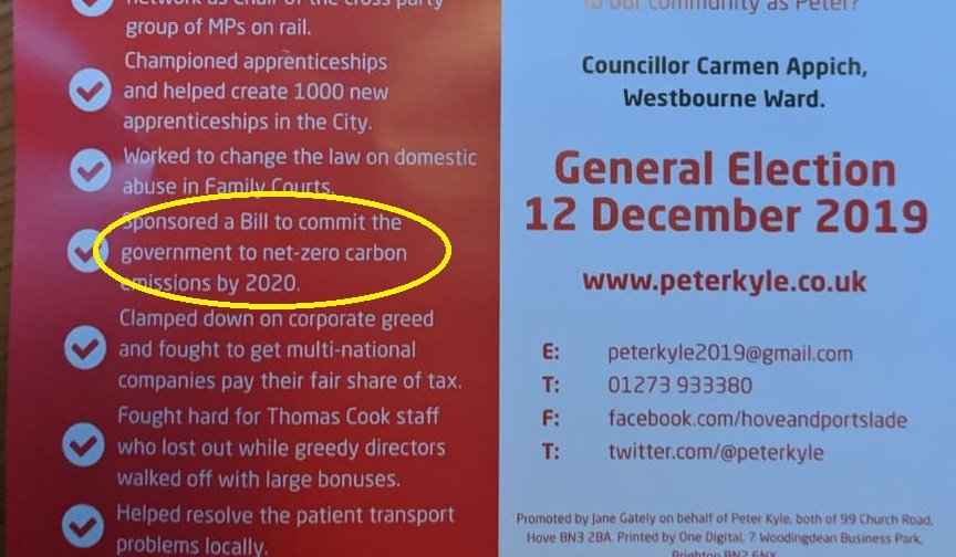 Ollie Sykes (@brunswick_green) on Twitter photo V ambitious carbon emission target in <a href="/peterkyle/">Peter Kyle</a> 's latest leaflet! Is it a 2050 typo? I think so.
Labour's fudged manifesto target offers 'some time after 2030'.
Greens demand a 2030 zero carbon target because this is a climate emergency.
#ClimateElection #wantgreenvotegreen V ambitious carbon emission target in <a href="/peterkyle/">Peter Kyle</a> 's latest leaflet! Is it a 2050 typo? I think so.
Labour's fudged manifesto target offers 'some time after 2030'.
Greens demand a 2030 zero carbon target because this is a climate emergency.
#ClimateElection #wantgreenvotegreen