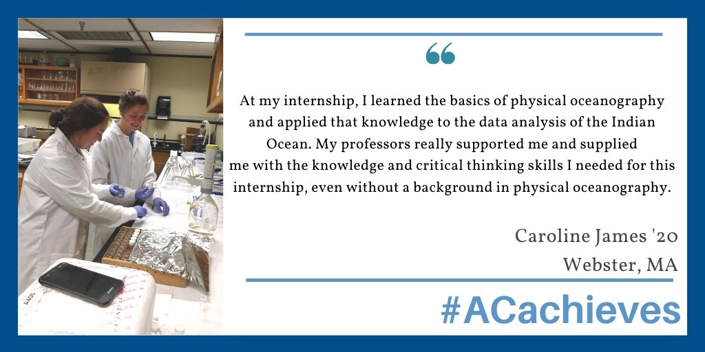 AssumptionUadm's tweet photo. A double major in mathematics and data analytics, Caroline did her internship as a research experience undergraduate (REU) fellow for the Maryland Sea Grant REU Program. 🐾  She was even able to present her research findings at a symposium at the end of the summer! #ACachieves https://t.co/8rzXNVlN0f