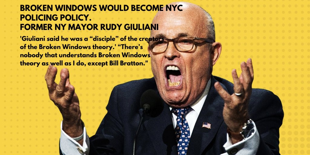 6/This theory was quickly picked up by incoming Mayor Rudy Giuliani. Giuliani called himself a “disciple” of the creators of the ‘Broken Windows’ theory stating:“There’s nobody that understands Broken Windows theory as well as I do, except Police Commissionaire Bill Bratton."