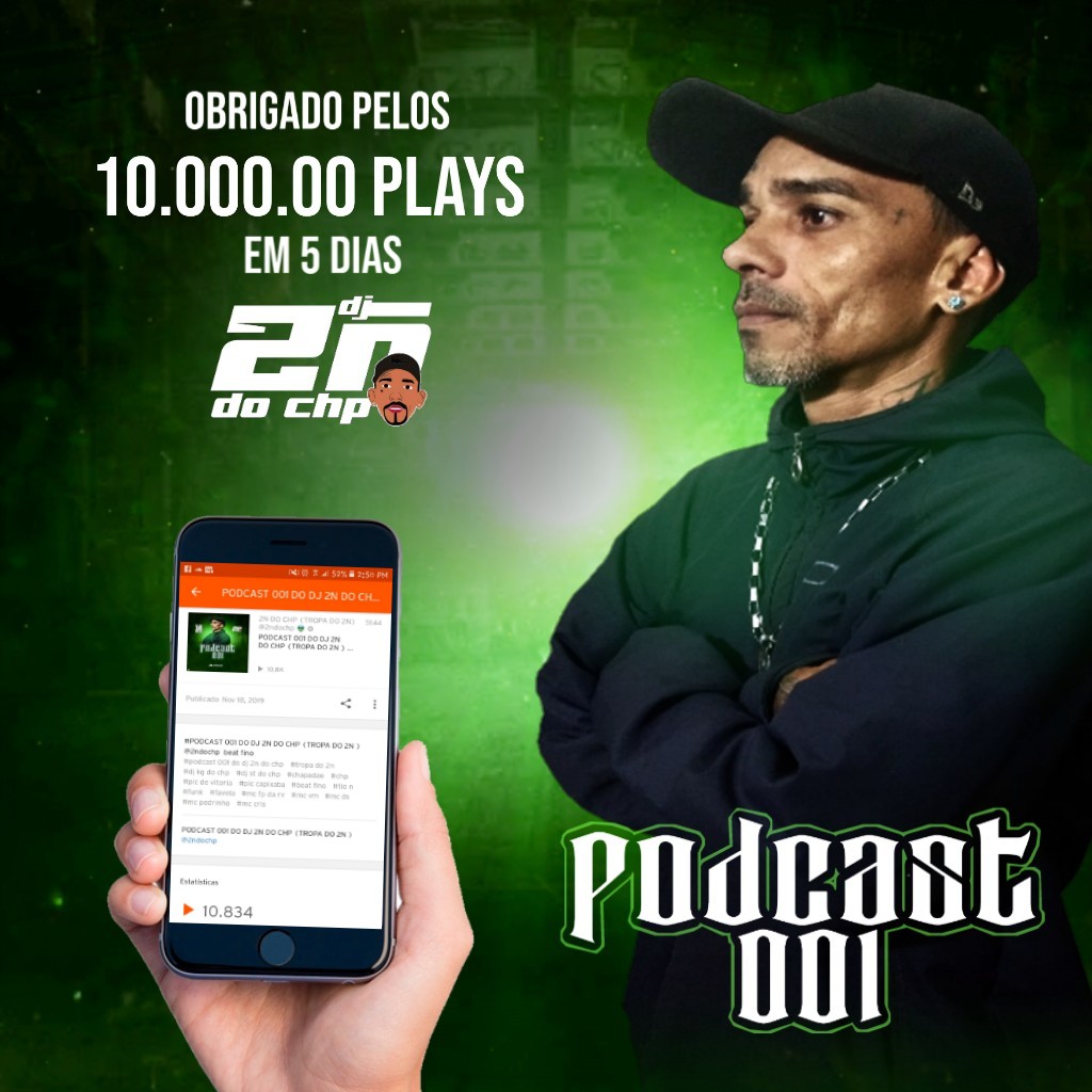 ClimaDaCapital's tweet photo. Então Parabéns pelo seus 10.000.00 PLAYS TIO N o brabo da @TROPADO2N dês de já quero agradecer a todos que deram esse força para o pai da tropa @2NDOCHP logo logo #PodCast002 está na pista 😎💪✌️👽👾 https://t.co/os6DrRAB8n