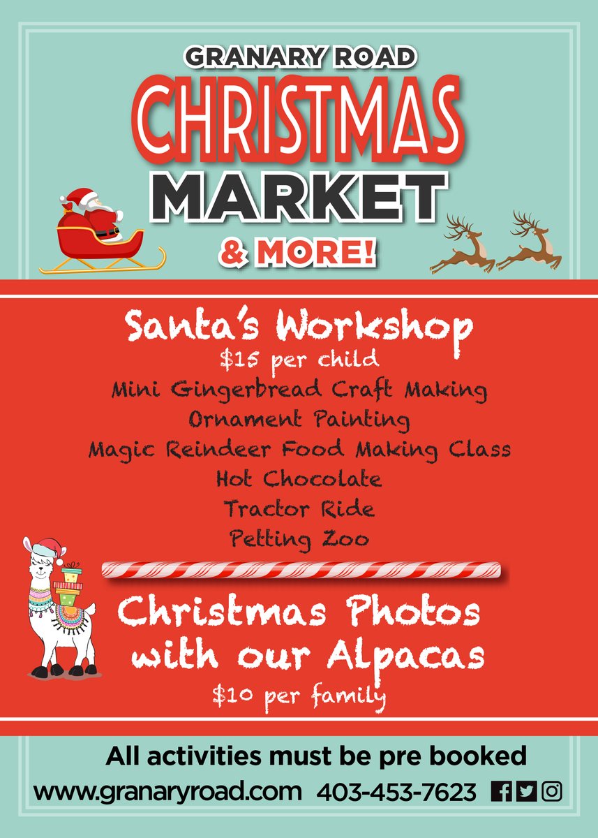 Our first Santa's Workshop is less than TWO weeks away! Make sure you sign up! 👇ow.ly/Ttbj50xin1G
#yycmarkets #yyc