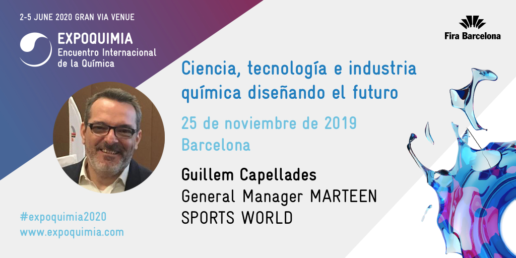 expoquimia's tweet photo. Encuentros #ExpoquimiaOnTheRoad: “#Ciencia, #Tecnología e Industria #Química, diseñando el futuro”
Guillem Capellades, General Manager Marteen Sports World, presentará el producto @NzeroWax
👉25 nov., 12h
📍Palau Requesens #Barcelona

▶https://t.co/NtTVBvpHtS https://t.co/0ikwu0QGvd