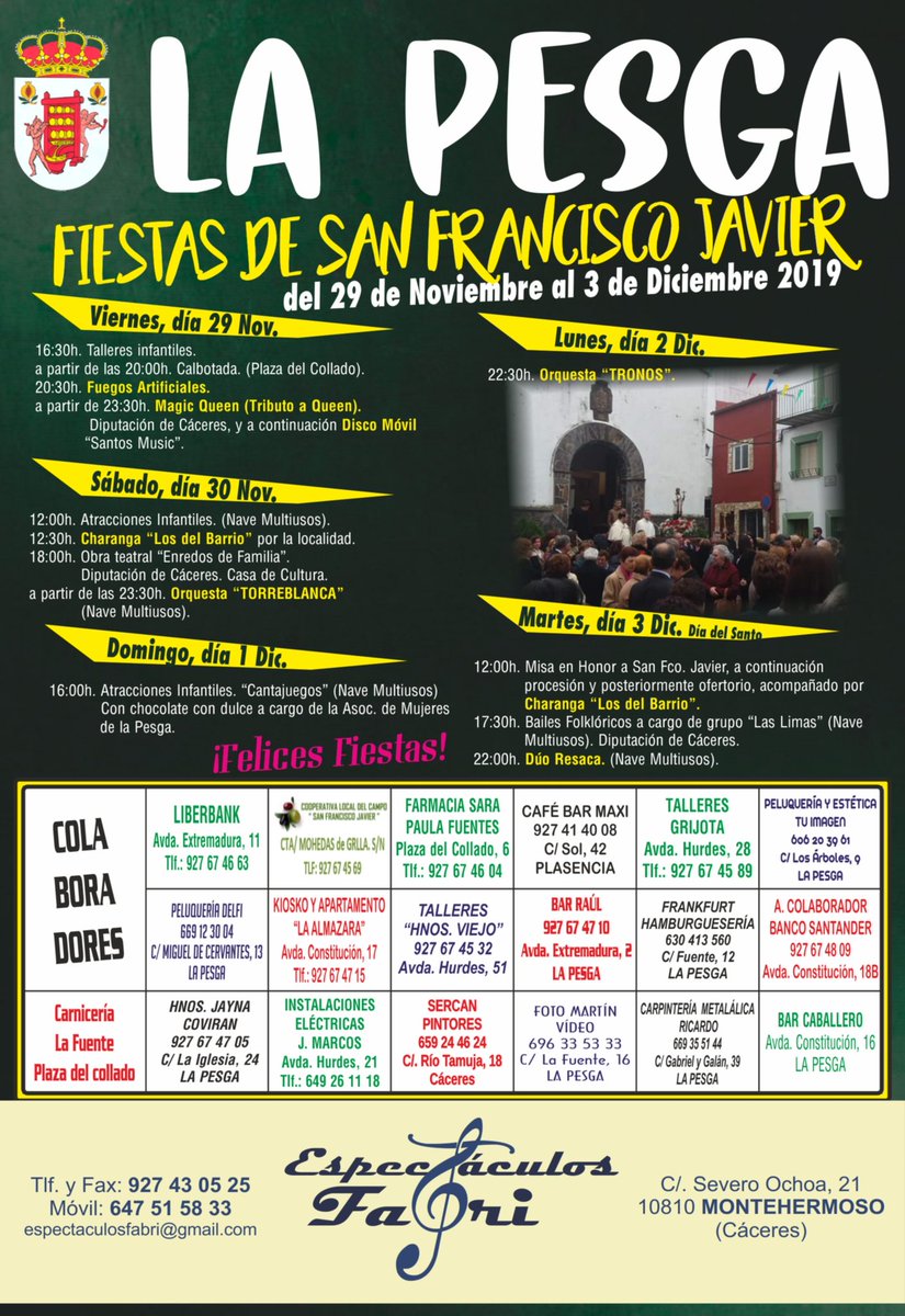 JDavidDguez's tweet photo. #fiestas San Francisco Javier 2019 #LaPesga https://t.co/otcdLgUCev