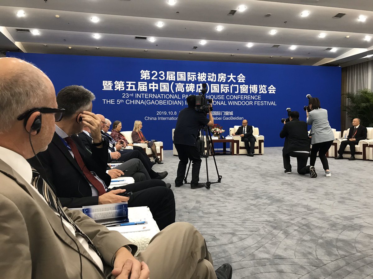 To emphasize the importance of  #Passivhaus as a “Sunrise Movement” for China, and that Hebei Province was directed to pilot its roll-out across all provinces. This reception was televised as national news that night.  #IPHC23 (I was the only American present.)