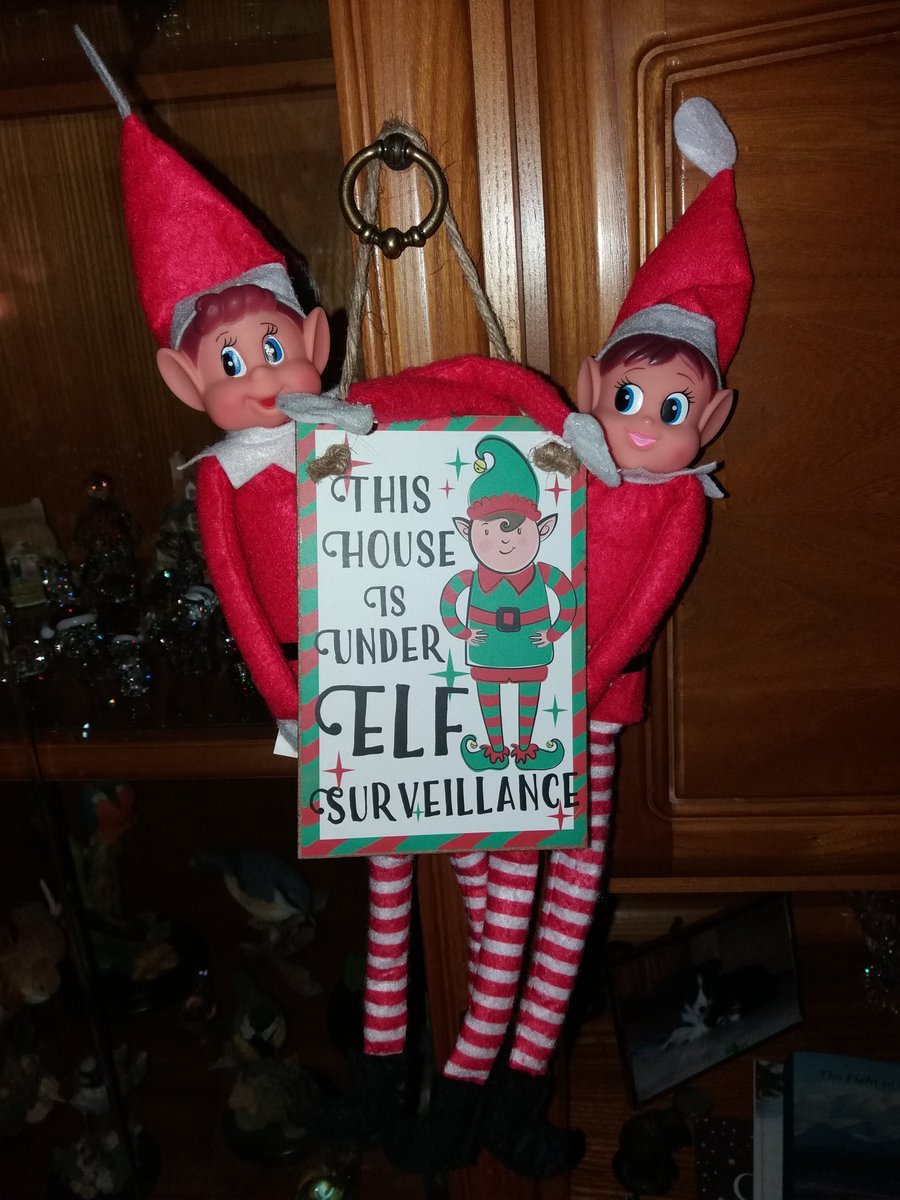 The elves are back in town! #ElvesBehavingBadly #ElfSurveillance #NaughtyElves