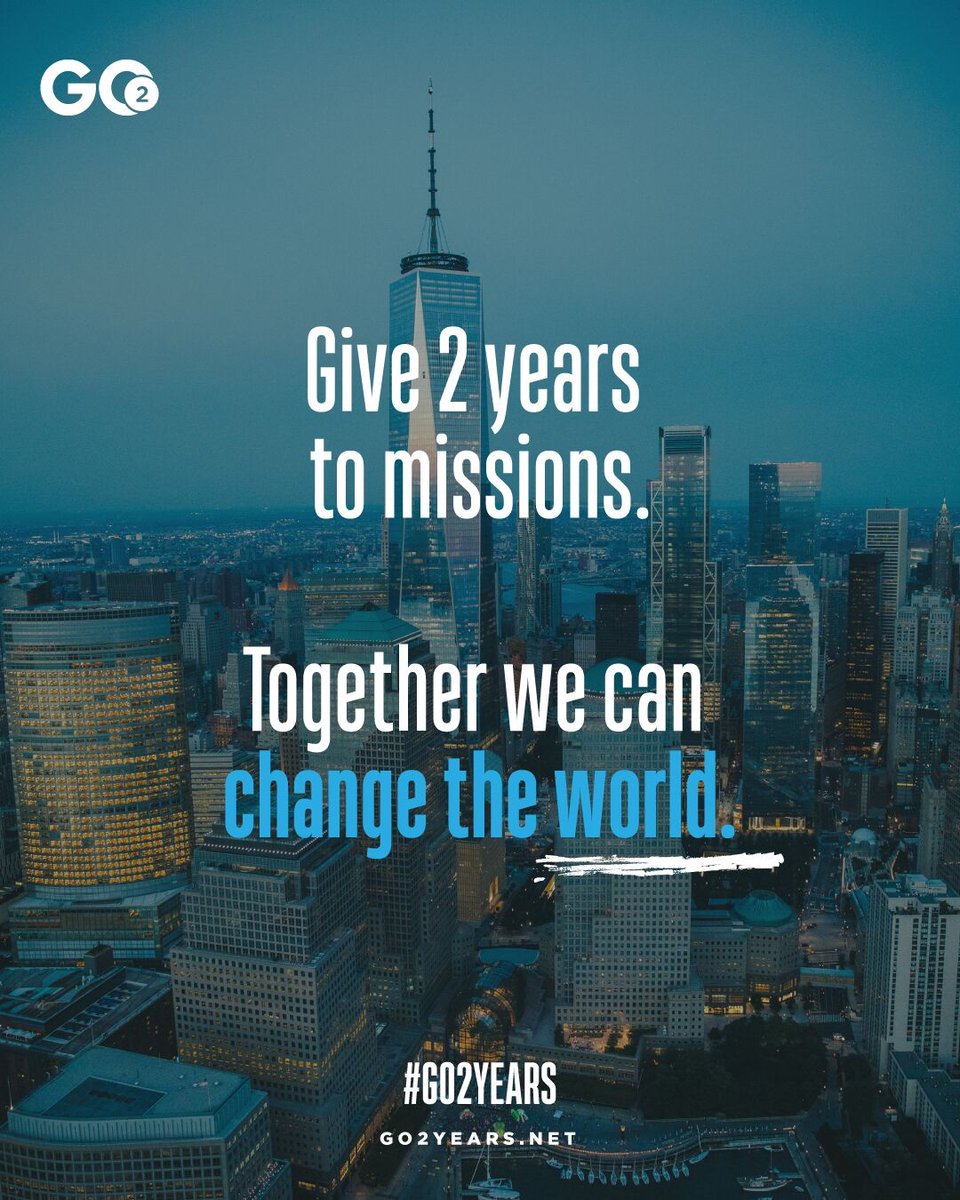 Go2Years's tweet image. The #Go2Years Initiative challenges every college student to spend the first two years after graduation living on
mission with a church planting team in North America or around the world. Learn why &amp;amp; how go2years.net