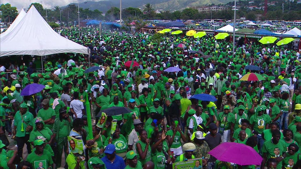 #BuildingJamaica one community at a time. 

Outside the #NationalArena at the Jamaica Labour Party’s 76th Annual Conference. #JLPConference76 🔔