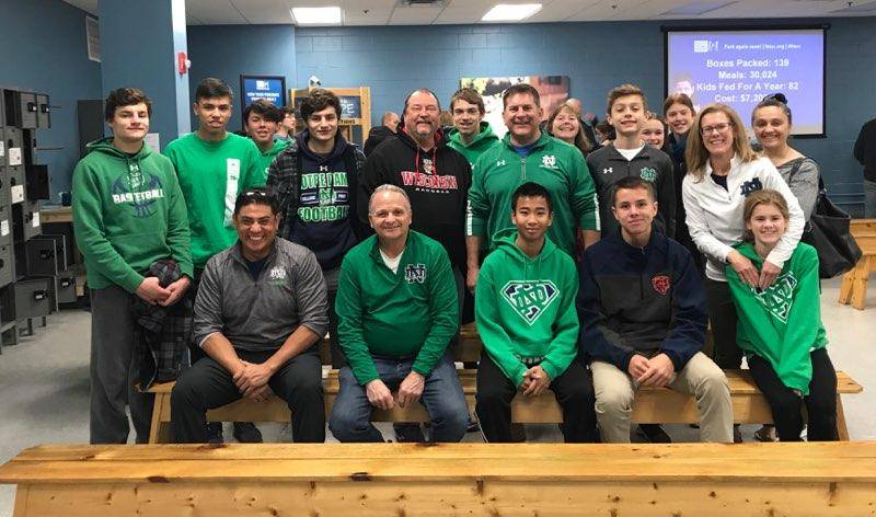 nddons's tweet image. Earlier this month, our Parents Association packed ~150 Blessing Bags for Catholic Charities. And last Saturday, Dads Club prepared meals at Feed My Starving Children. Thanks to all the parents and families who participated in these projects! #CoreValuesinAction #WeAreHolyCross