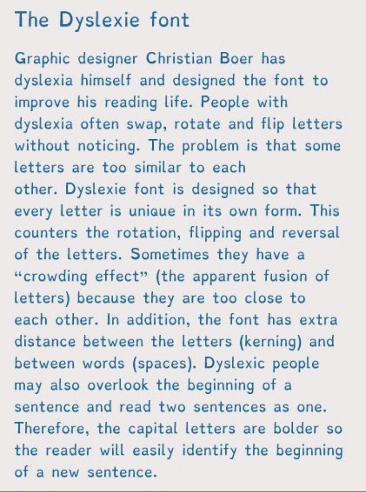 What a great tool to use in the classroom!! A font specifically designed for people with dyslexia!! #Dyslexia #dyslexiefont #TeachingIdeas
