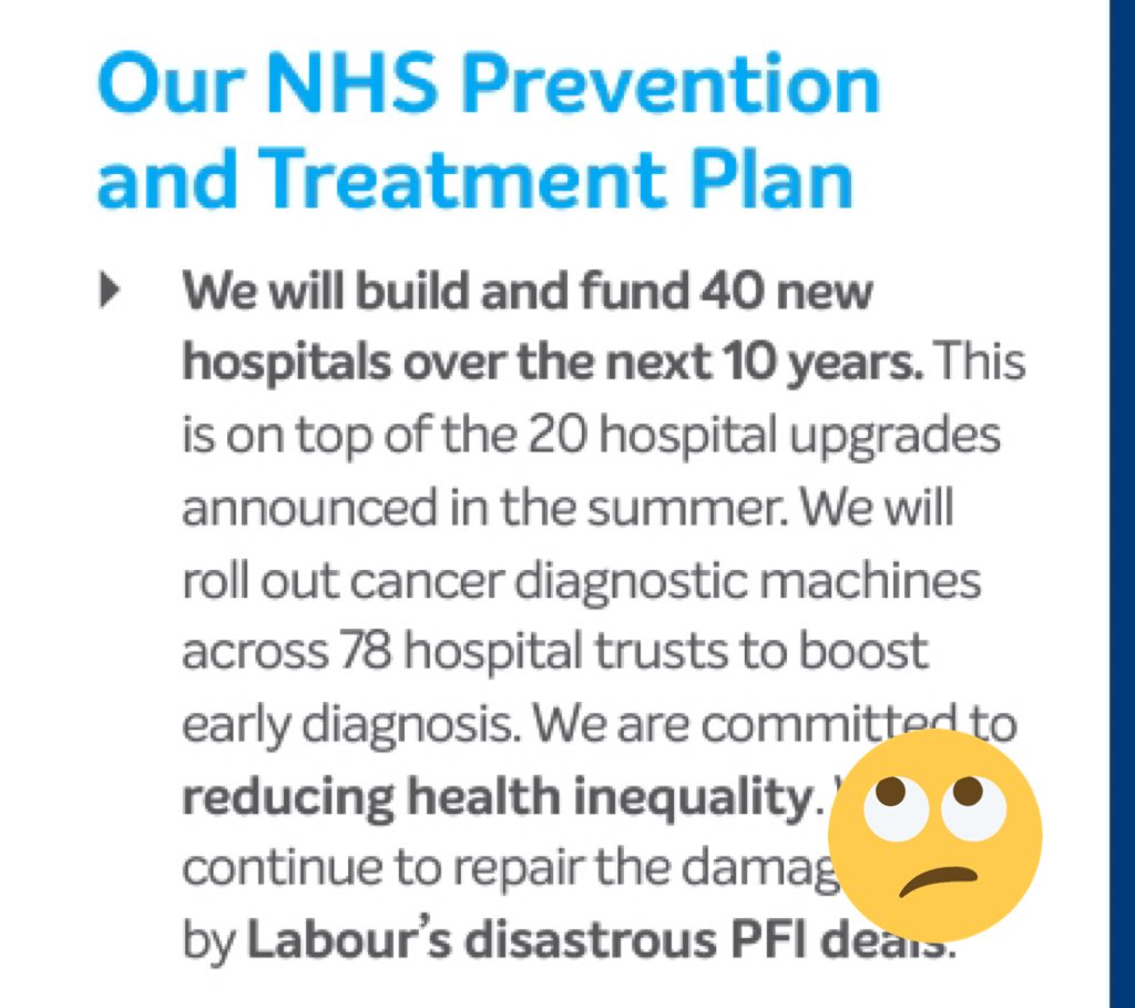 “We are committed to reducing health inequality”Not clear how this relates to the NHS and/or PFI?! Liberal Democrat’s and Labour have both committed to a Health in All Policies approach - no sense of what the Cons are proposing to address inequalities 4/6