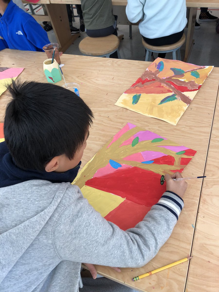 GretchenProcto3's tweet image. Abstract Tree Paintings- grade 4