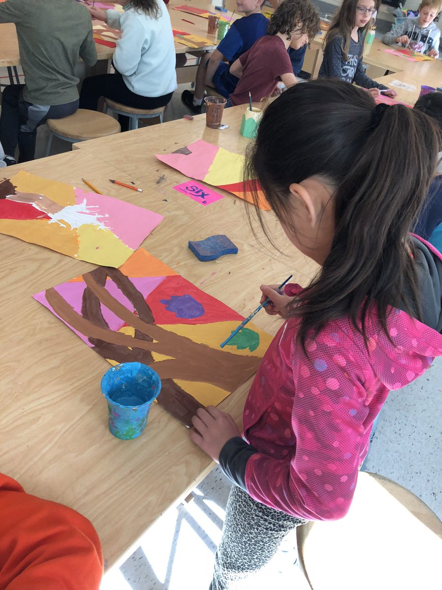 GretchenProcto3's tweet image. Abstract Tree Paintings- grade 4