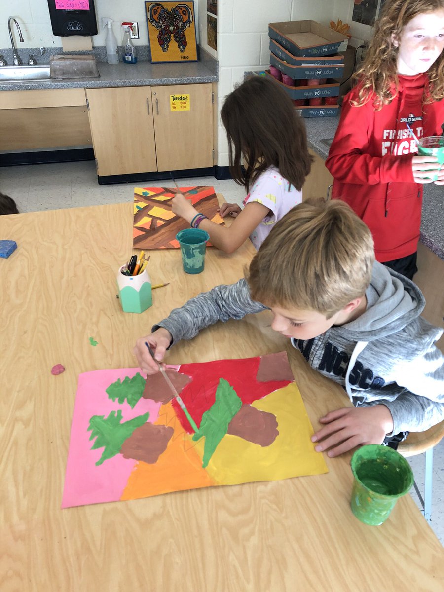 GretchenProcto3's tweet image. Abstract Tree Paintings- grade 4