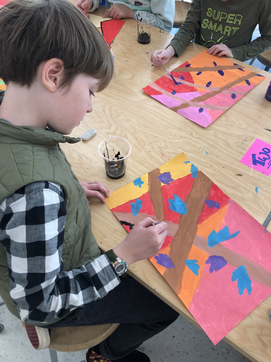 GretchenProcto3's tweet image. Abstract Tree Paintings- grade 4