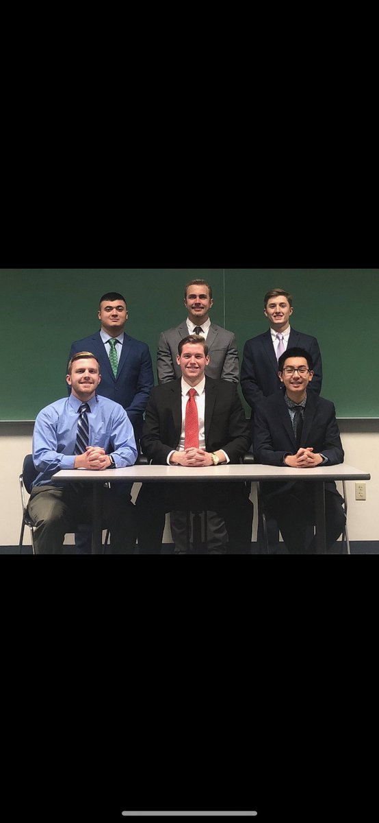 Congratulations to new executive board!! #Goats 🐐🐐🐐🐐🐐🐐

President - <a href="/Phillip_Vargo/">Phillip Vargo II</a> 
External VP- <a href="/connorbyers3/">Connor Byers</a> 
Internal VP - Kevin Phan 
Secretary - Tanner Martin
Treasurer - @neckfris 
Sergeant at Arms - <a href="/Joe_molea/">Joe Molea</a>