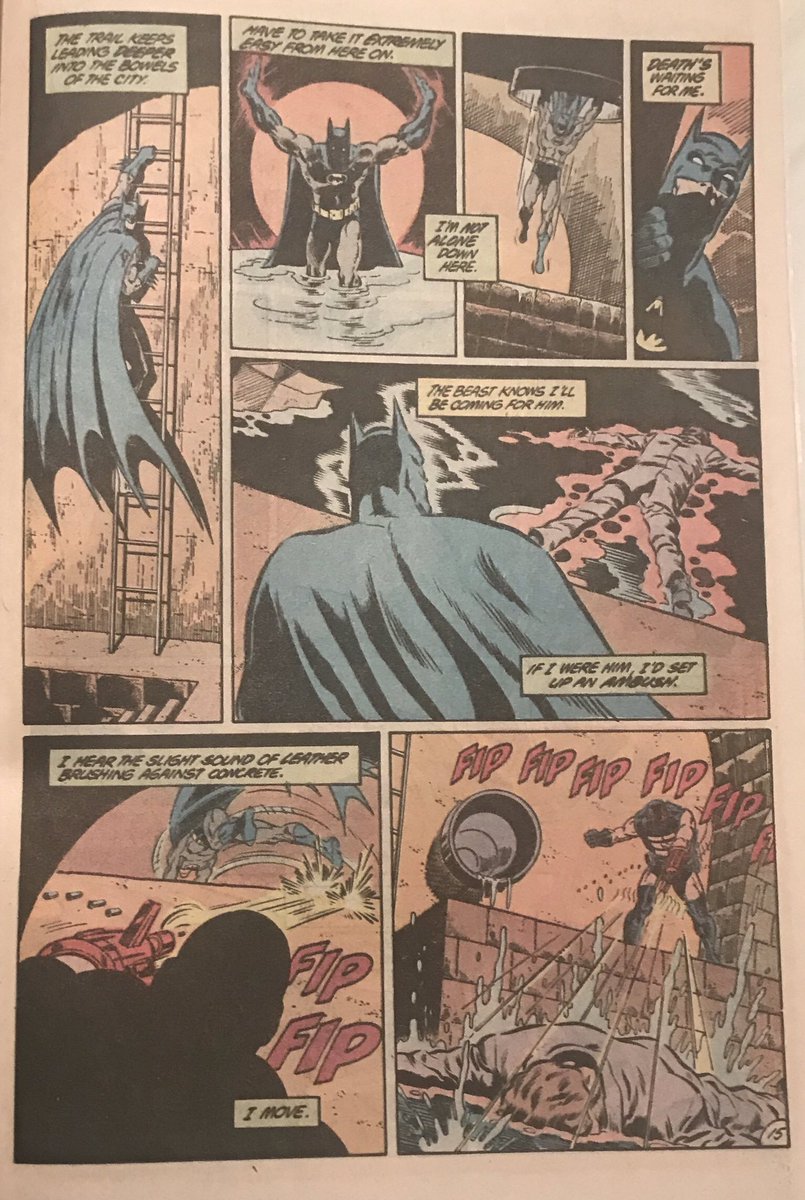 End of the day this is what I’m paying for, I love a good combat sequence, and Aparo is the business. He knows when to zoom in, where to focus and how to build the drama. The silhouettes on pg 3 are a great example.