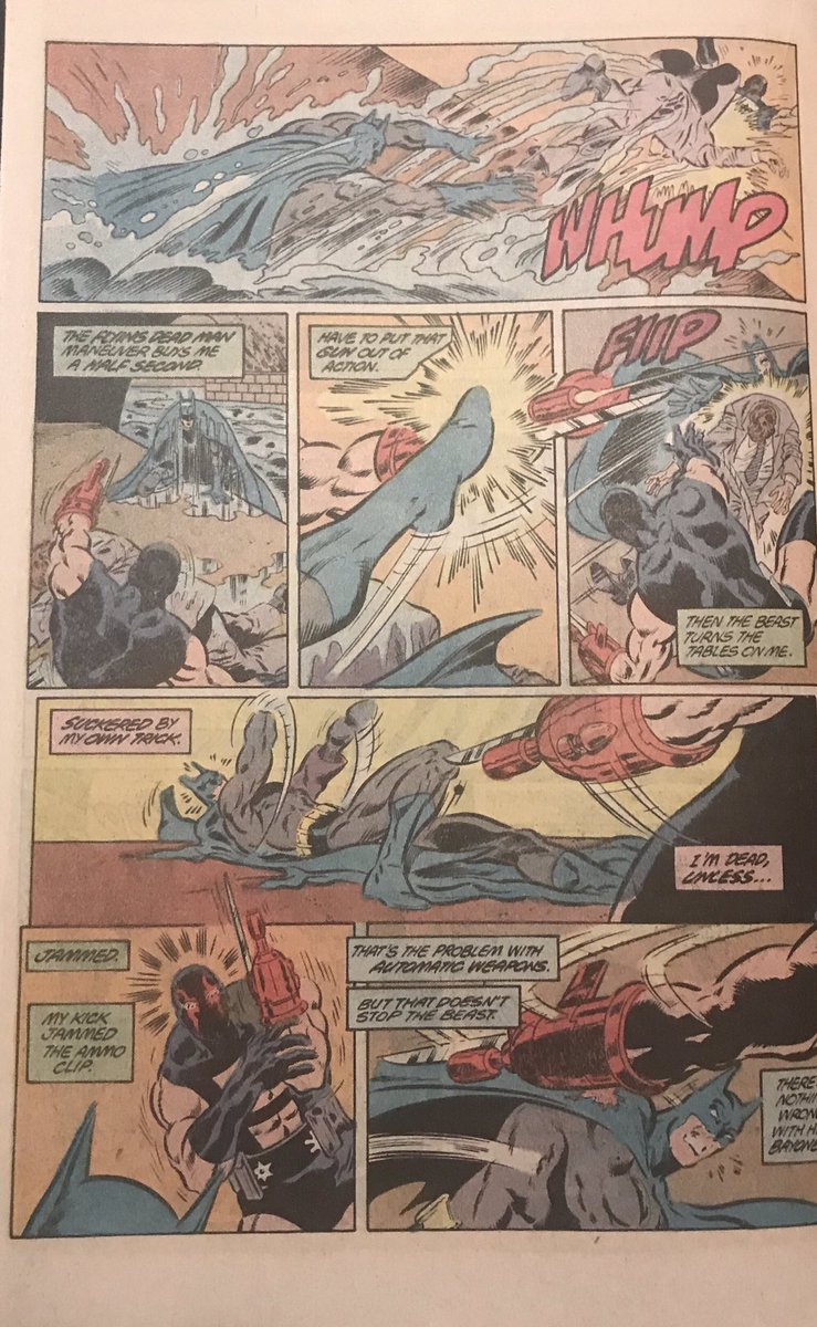 End of the day this is what I’m paying for, I love a good combat sequence, and Aparo is the business. He knows when to zoom in, where to focus and how to build the drama. The silhouettes on pg 3 are a great example.