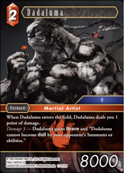 FFTCGAlicante's tweet photo. Empezamos con los Spoilers del #OPUSXI Un nuevo Dadaluma bastante bueno, y parece que vamos a tener una nueva mecánica, en este caso vemos "Monster Counter" unos contadores que cuando lleguemos a cierta cantidad podremos hacer algo distinto.

#FFTCG #SPOILER https://t.co/VsARut3EyV