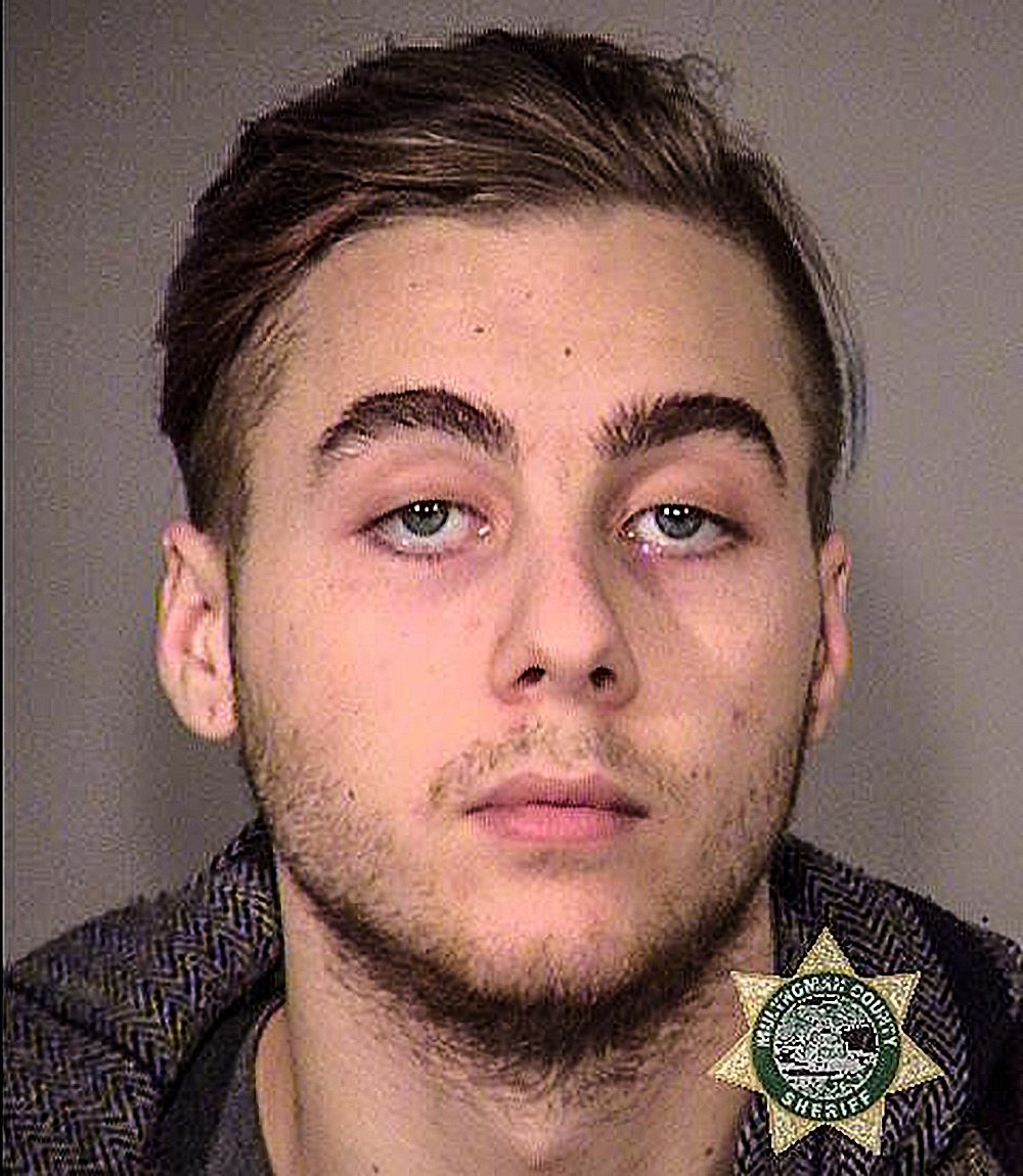 Samuel John Wick Kusaj III, 20, wore a mask as he smashed windows & cars in Nov. 2016 in Portland. He also punched people & threatened them with rocks. He was sentenced to only 30 days in jail. In court, he said he was driven by a fear of Trump being elected.  #AntifaMugshots