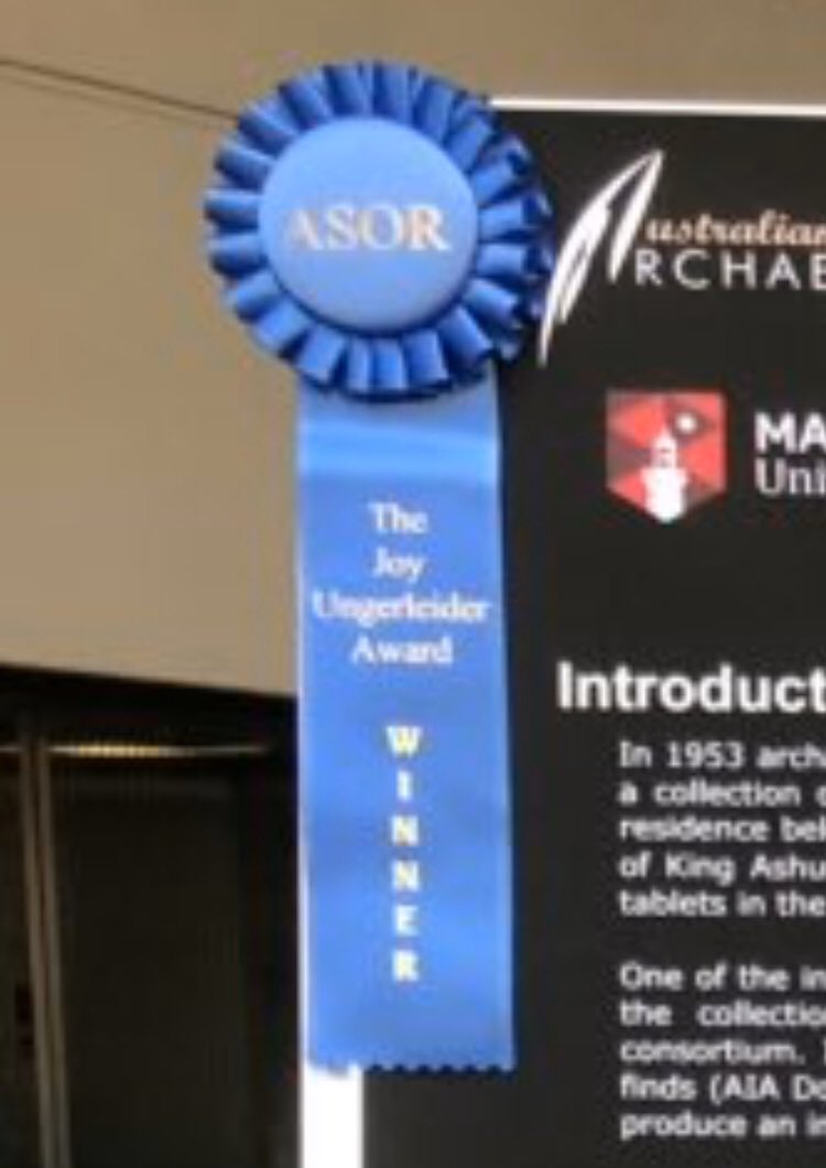 Thrilled to report that our combined research has been awarded The Joy Ungerleider Poster Award by at #asor2019 #asor19