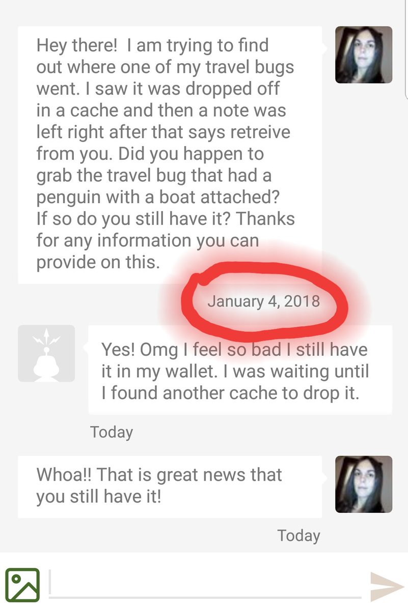 stardustzzz's tweet image. May have taken them over a year to respond but glad to see it's still out there.  I thought I took a long time between cache finds 🤣 #trackable #geocaching #travelbug