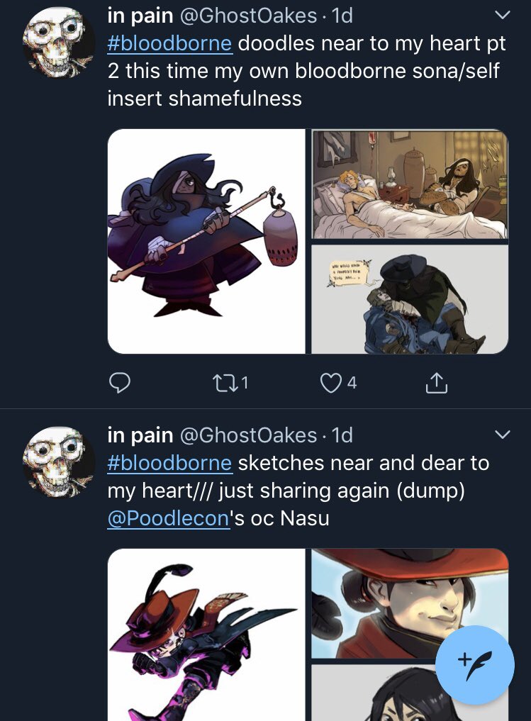 GhoulPines's tweet photo. @SonderSpirit Yeah the #Bloodborne/#Bloodporne fandom in early 2018 should remember him well. He drew a lot of Ludwig &amp; oc stuff before asking for “help with bills/rent” or “kindly donations.” He also started reposting all that art earlier this year to twitter hoping no one would notice/care. https://t.co/2y2slwUPNb