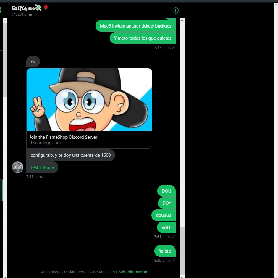 medicennede's tweet photo. #Exposed a @uzixflqme @sht_flqme 
Me digo que por un server de discord me daba una cuenta de 1.6k despues de configurarlo me  baneo y bloqueo

rt:
@Dragice77_YT 
@uzixthirsty 
@trxshcamy 
@AltsDorium 
@aless_fabiano 
@MaHiAlts https://t.co/4kbEl6mJmY