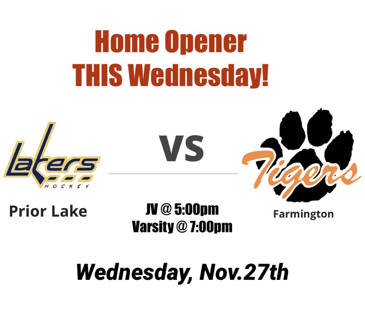 THIS Wednesday is our HOME OPENER at Dakotah Ice Rink in Prior Lake! Let’s get this season started‼️See you at the DAK! <a href="/PLLakers/">PL Lakers</a> <a href="/PLHSLakers/">Beth Fuller</a> <a href="/YouthHockeyHub/">YHH</a> <a href="/PLLakersBAA/">Prior Lake BAA</a> <a href="/PLLakersBB1/">Prior Lake Bantam B1</a> <a href="/PLAmerican/">Prior Lake American</a> <a href="/TheLakeNation_/">The Lake Nation</a> <a href="/hockeyhubscores/">MN Hockey Hub Scores</a> #pakthedak