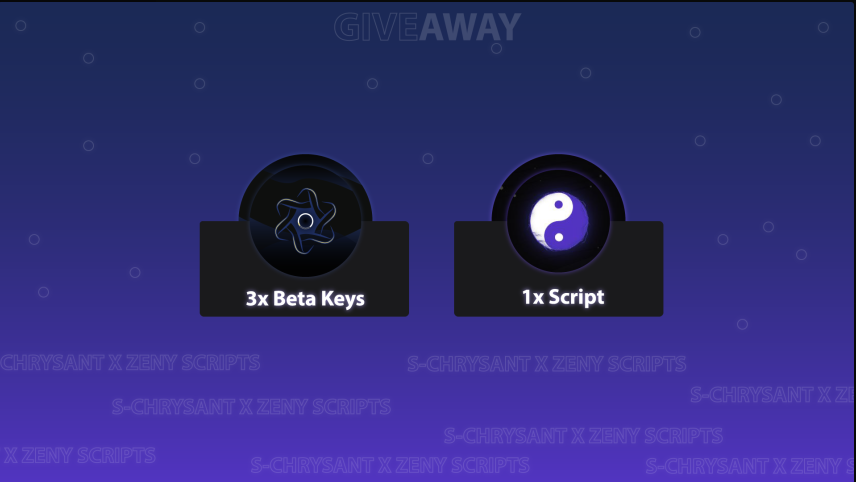 s_chrysant's tweet photo. 😈Giveaway Time😈

Prizes:
3 x @s_chrysant  beta copies
1 x invite to @ZenyScripts 

To enter:
Like+Retweet+Follow all accounts above

Draw in 1 day https://t.co/zEgb8HByN6