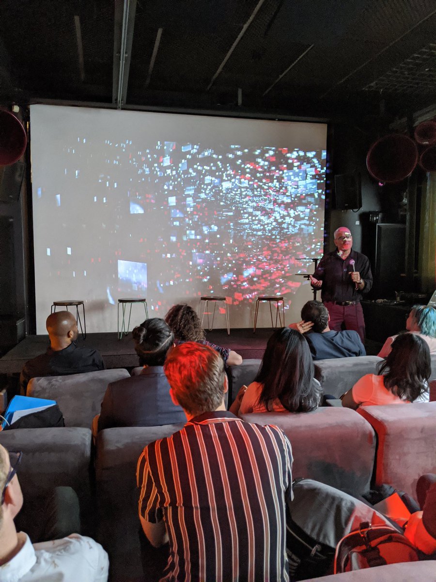 Here at Loop bar for the Automated Culture symposium.  @MarkAndrejevic welcomes us over an AI-generated soundtrack to a day of connections and shared logics across different realms   #autocult