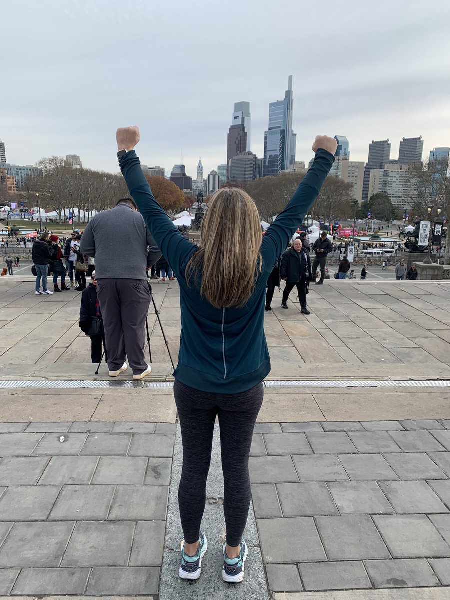 Tigers, you can accomplish any dream you can dream - set a goal, make a plan, work hard, stick out the tough times, and believe you can! One of mine came true today- the Philadelphia marathon. Thank you, Tigers, for your encouragement! 💚💛 #tvtigers2019 #DreamBig #runphilly