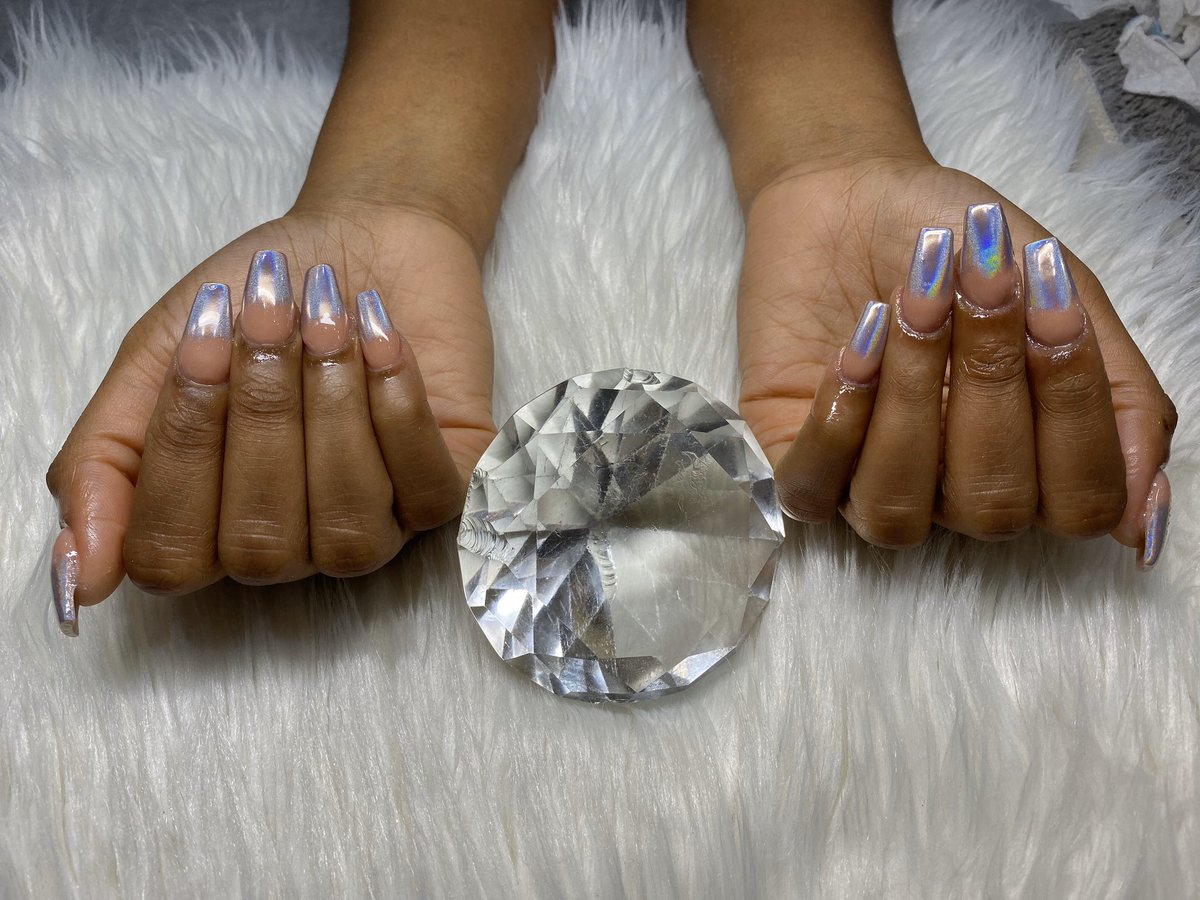 ShakiraGriffi19's tweet photo. CHROME OMBRÉ SET using @picasopowders by @picasonails #acrylicnails #coffinnails  #shortacrylicnails #chrome #chromepowder #nyc #brooklyn #blacknailtech #support #supportblackownedbusinesses #supportblackbusiness https://t.co/gGZkmB4ao2