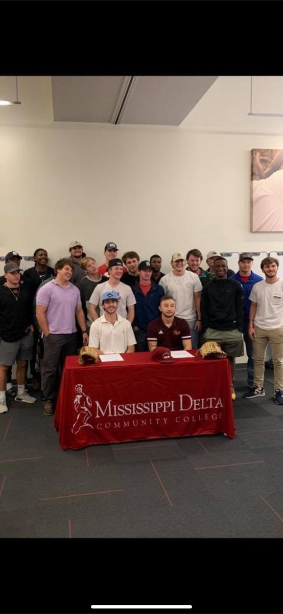 TrojanBB's tweet photo. Congratulations to @jsnuggs18 (ULM) and @jacksonvance8 (Blue Mountain) for signing to move on to the four-year level at the conclusion of their sophomore seasons! https://t.co/KzaPE18NcG https://t.co/1KAMqFDWQZ