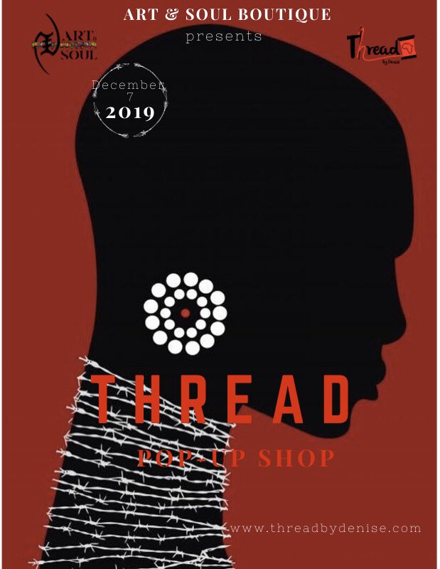 threadbydenise's tweet photo. Please join us on December 7th for our holiday pop-up at @artandsoulphl. We'll be there with all of our products and some new items for everyone. @threadbydenise is happy to have this opportunity to meet all of our customers. #blackexcellence #popupshop #blackbusiness #buyblack https://t.co/I42MF4qZWM
