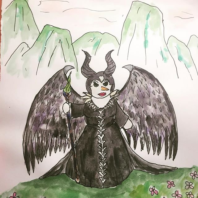 How would Maleficent look if she was a snowman? (Fan-art ^^)