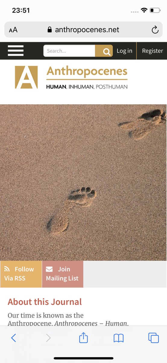 #Anthropocenes: Human, Inhuman, Posthuman - open access - no charge to submit or to access - open for submissions and publishing from January 2020 - full info at anthropocenes.net #Anthropocene