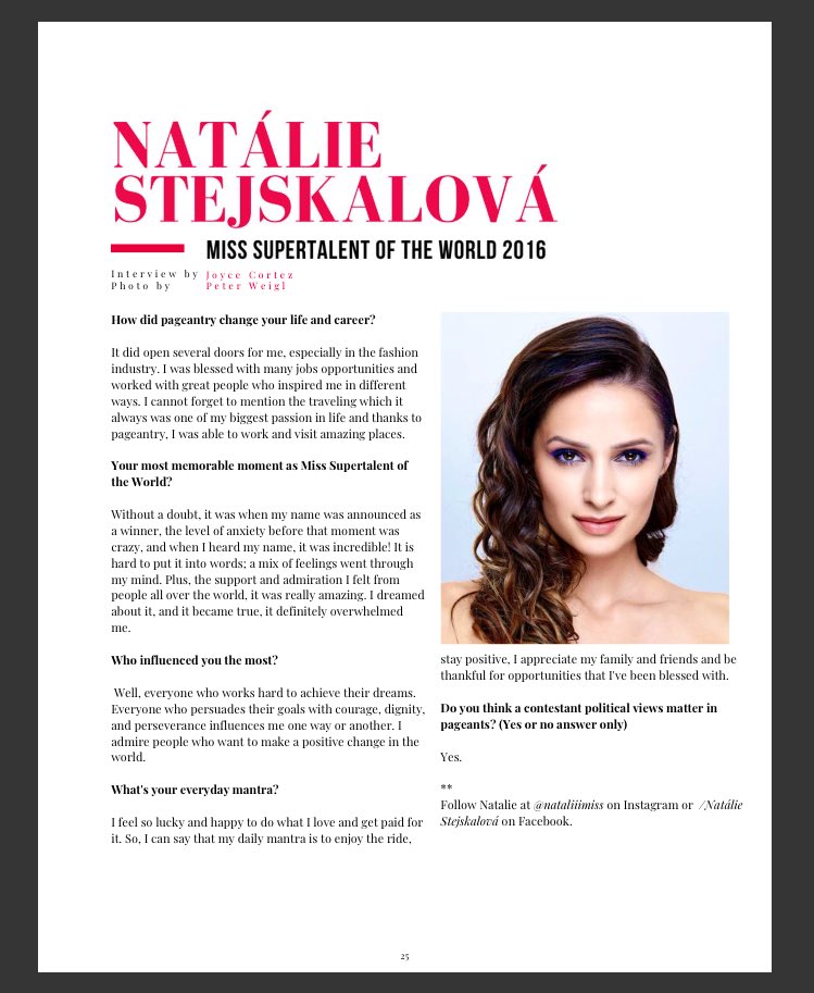 Thank you for interview🙏🏽📰 
#model #actress #dancer #missworld #inspiration #article #interview #gracias #pageant #beautycontest #behumble #followyourdreams