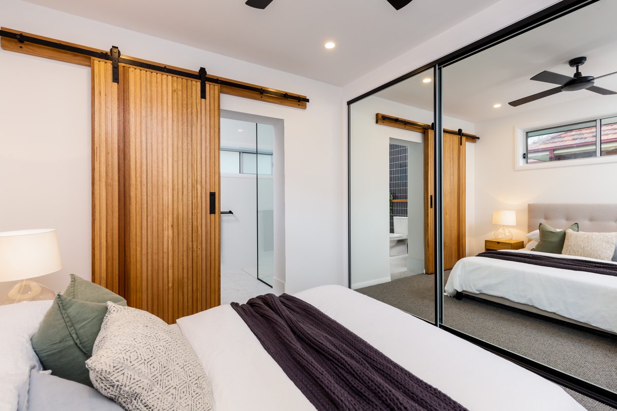 Check out the custom made #barn #door made by our very own team of carpenters! It was the first time #building something like this and we are stoked with the results of how it turned out! Our clients absolutely love it 😀