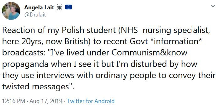 11/People from Poland have noted how similar the propaganda from  @RobBurl and  @BBCNewsPR is to the Communistscc @SkyNews  @itvnews  @theage @rburgessbbc  @RobbieGibb  @EvanHD  @BorisJohnson  @WienerZeitung  @CNN  @rtenews  @ABC  @NBCNews  @CNBC  @Ofcom  @ElectoralCommUK