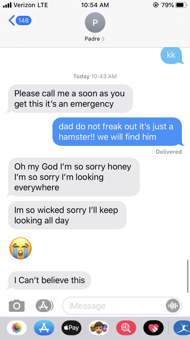 This Dad Had a Meltdown Over His Daughter's Missing Hamster, and His Frenzied Texts Have Since Gone Viral