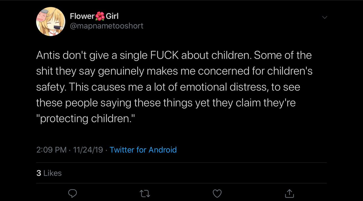 Anti_Map_Mac's tweet image. Love love love the contradictions in this fucking tweet. Most antis are children who have been effected by people like op so to generalize them all as dangerous people is the most disgusting thing I think I’ve ever read in my entire life.