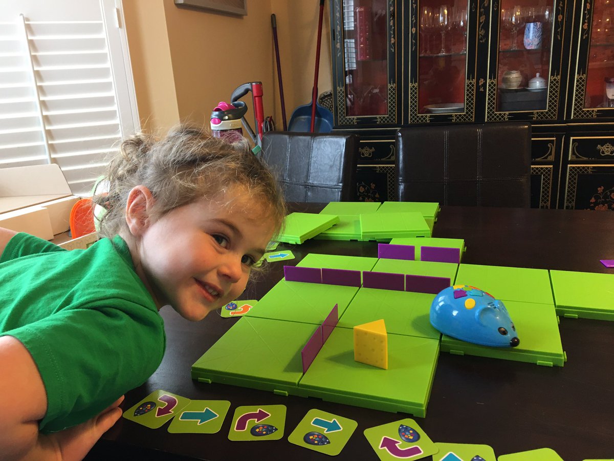 MrsMackeysClass's tweet image. B asked if I could bring my coding mouse home to teach her how to use “mousy!” So I began teaching my 4 1/2 year old to code this weekend! #handsoncoding #watchoutkindergarten