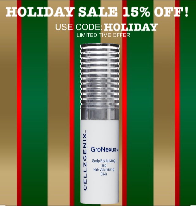 CellzGenix's tweet photo. GroNexus is now on sale through December 3rd! Gift yourself glorious hair and take advantage of this early #BlackFridayDeal now at https://t.co/KPK5BdHgST https://t.co/vxvzoYgmwh