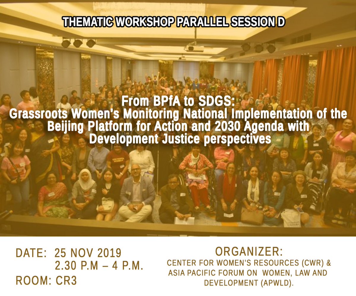 #AngerHopeAction | If you're at the #BeijingPlus25 CSO Forum, join us at our HOPE workshop today, Nov 25: Grassroots Women National Monitoring of the Implementation of the BPfA and the 2030 Agenda, 2:30-4:00 PM at Room CR3, UNESCAP 

#FeministsWantSystemChange