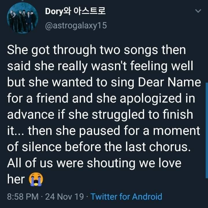 calicocatxxx's tweet photo. IU said that her new song 'Love Poem' was actually dedicated for her friend, Sulli. And today, during her concert, the news about Hara's death broke out. 💔💔💔💔😭

PLEASE STAY STRONG PLEASE UNNIE 😭💔 https://t.co/lIYKVZmhF5