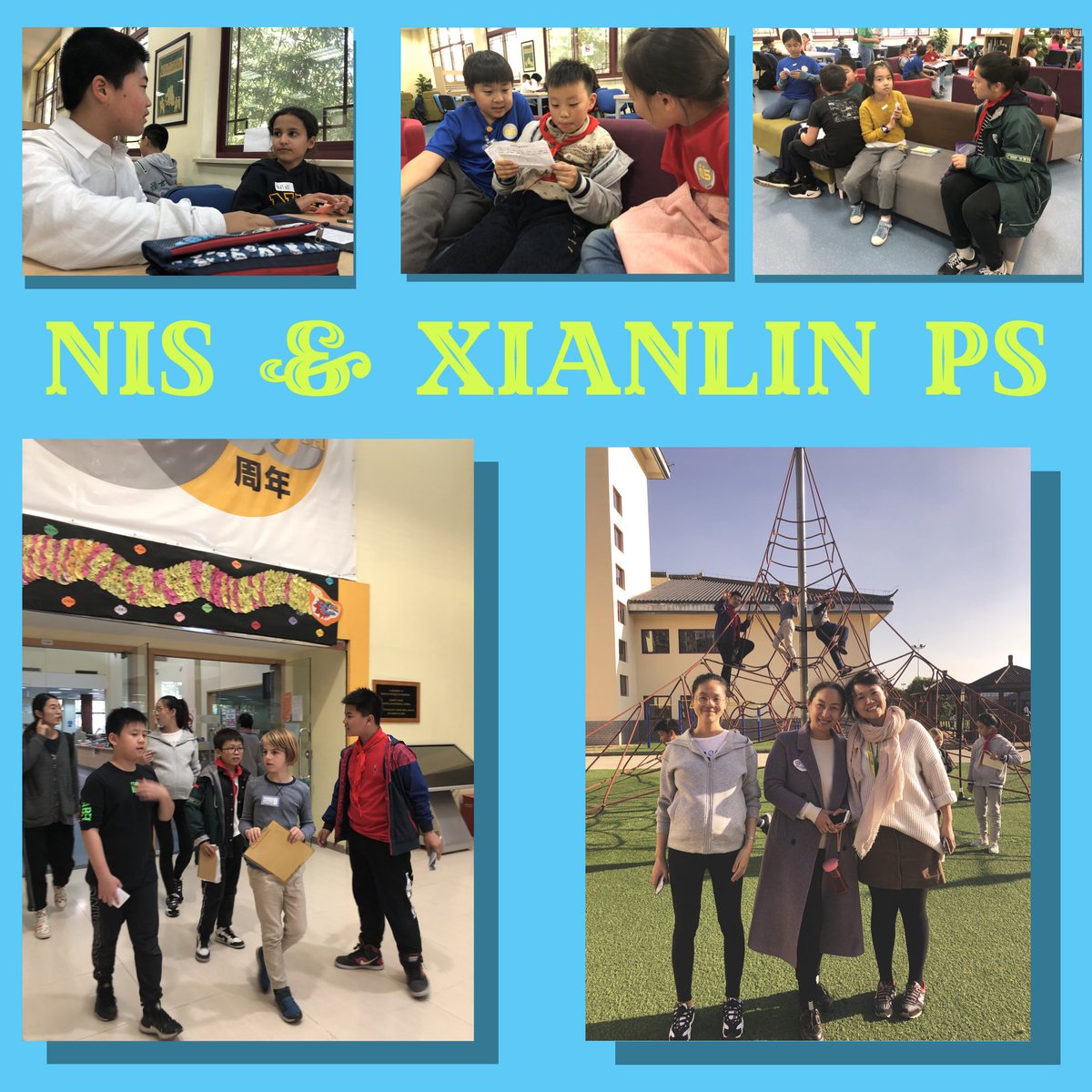 ⁦<a href="/NISChina/">Nanjing International School</a>⁩ developing partnerships with our neighbors in Grade 5 at Xianlin PS. Students respectfully demonstrating body language that showed compassion and care while listening and speaking to each other in English and Mandarin.